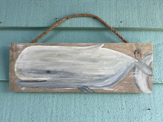 Painted Plank - Blue Whale ~ Special Order Only