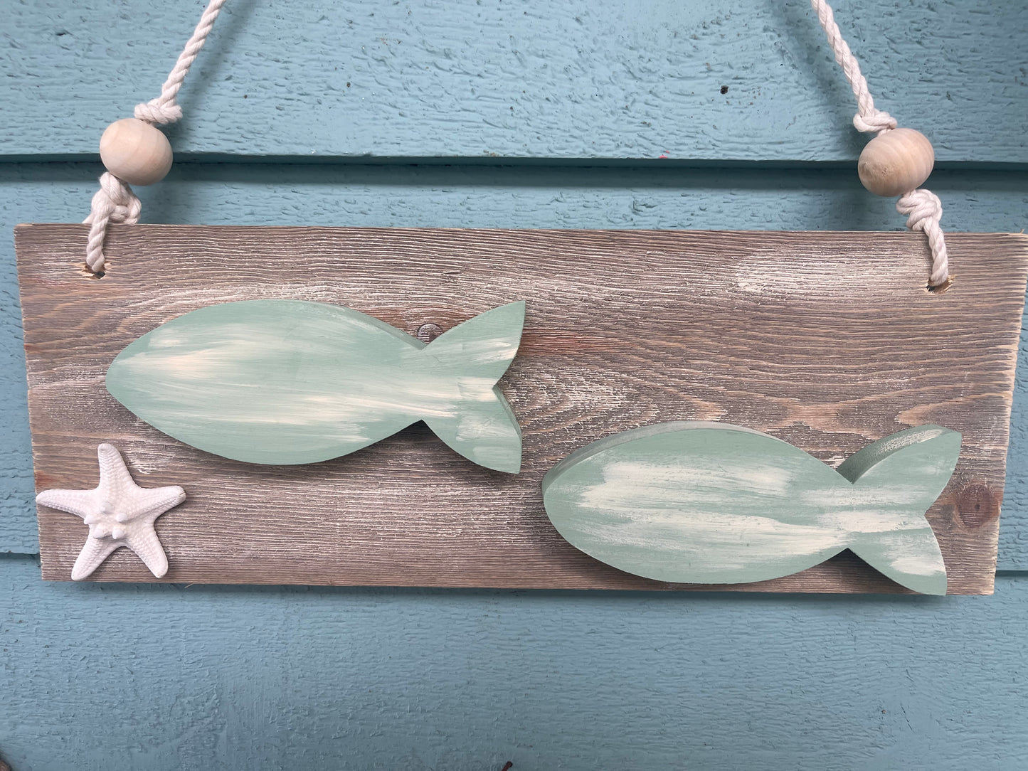 Double Fish Plaque - Pale Sea Green