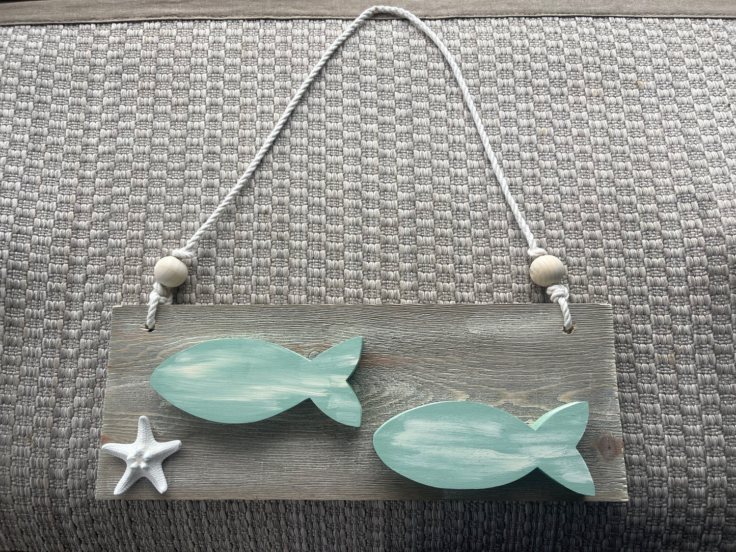 Double Fish Plaque - Pale Sea Green