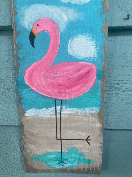 Painted Plank - Flamingo