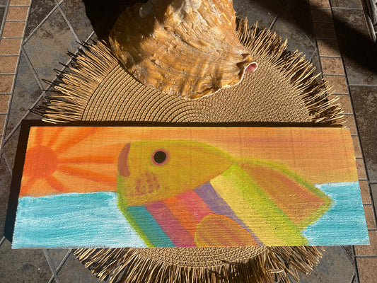 Painted Plank - Fish "Selfie" ~ Special Order Only